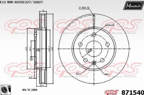 Maxtech 871540.0060 - Brake Disc autospares.lv