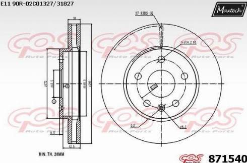 Maxtech 871540.0000 - Brake Disc autospares.lv