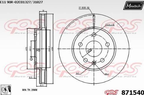 Maxtech 871540.0080 - Brake Disc autospares.lv