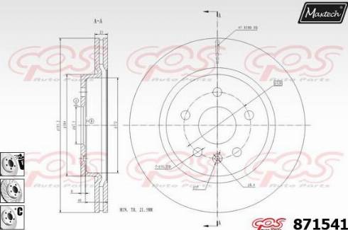 Maxtech 871541.6880 - Brake Disc autospares.lv