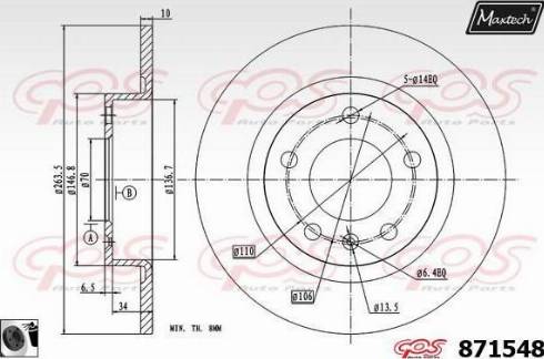 Maxtech 871548.0060 - Brake Disc autospares.lv