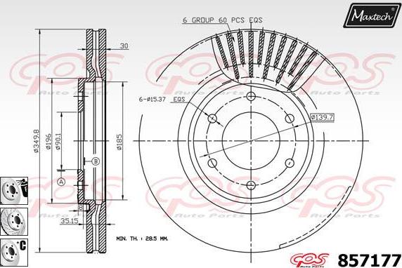 Maxtech 871543 - Brake Disc autospares.lv