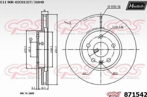 Maxtech 871542.0000 - Brake Disc autospares.lv