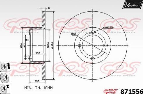 Maxtech 871556.6880 - Brake Disc autospares.lv