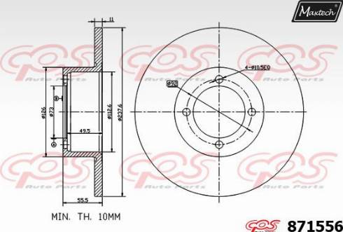 Maxtech 871556.0000 - Brake Disc autospares.lv