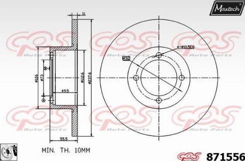 Maxtech 871556.0080 - Brake Disc autospares.lv