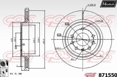 Maxtech 871550.6060 - Brake Disc autospares.lv