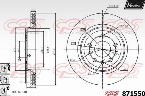 Maxtech 871550.6880 - Brake Disc autospares.lv