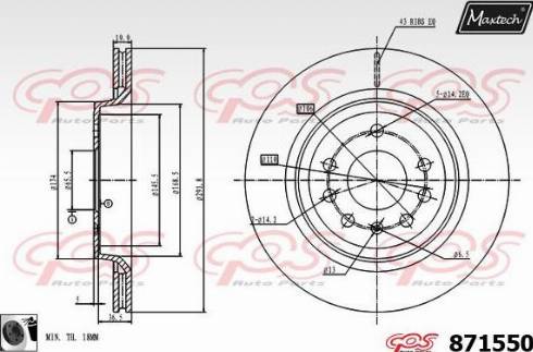 Maxtech 871550.0060 - Brake Disc autospares.lv