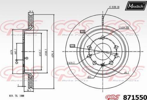 Maxtech 871550.0000 - Brake Disc autospares.lv