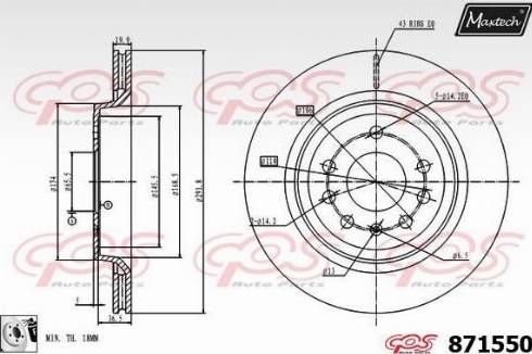 Maxtech 871550.0080 - Brake Disc autospares.lv