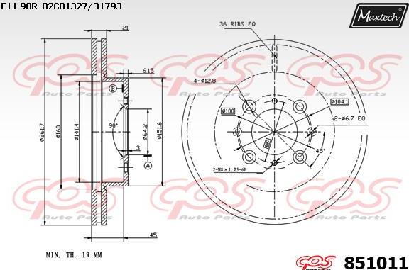 Maxtech 871550 - Brake Disc autospares.lv