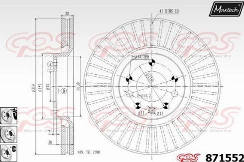 Maxtech 871552.6980 - Brake Disc autospares.lv