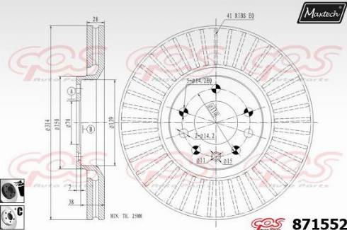 Maxtech 871552.6060 - Brake Disc autospares.lv