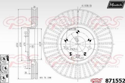 Maxtech 871552.6880 - Brake Disc autospares.lv