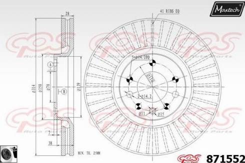 Maxtech 871552.0060 - Brake Disc autospares.lv