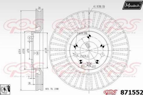 Maxtech 871552.0080 - Brake Disc autospares.lv