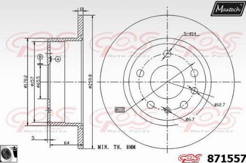 Maxtech 871557.0060 - Brake Disc autospares.lv