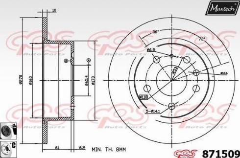 Maxtech 871509.6060 - Brake Disc autospares.lv