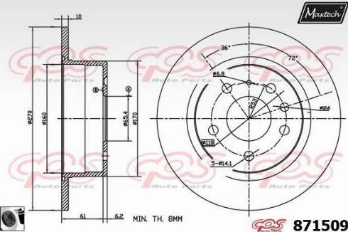 Maxtech 871509.0060 - Brake Disc autospares.lv