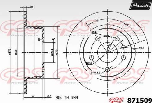 Maxtech 871509.0000 - Brake Disc autospares.lv