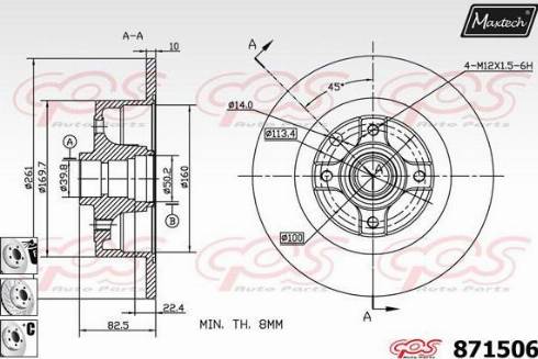 Maxtech 871506.6980 - Brake Disc autospares.lv