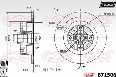 Maxtech 871506.6060 - Brake Disc autospares.lv