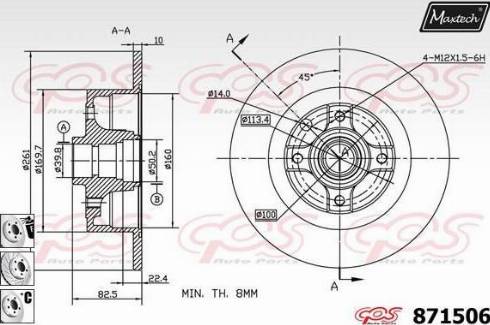 Maxtech 871506.6880 - Brake Disc autospares.lv