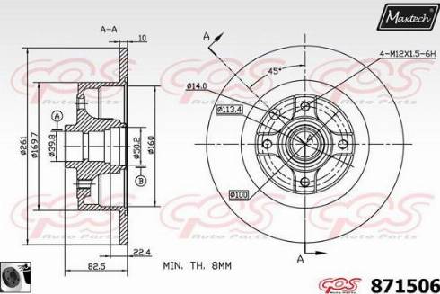 Maxtech 871506.0060 - Brake Disc autospares.lv