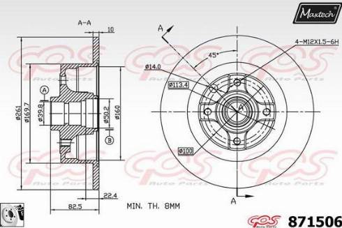 Maxtech 871506.0080 - Brake Disc autospares.lv