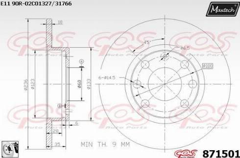 Maxtech 871501.0080 - Brake Disc autospares.lv