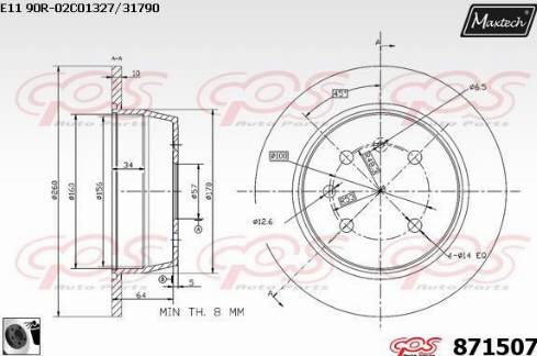 Maxtech 871507.0060 - Brake Disc autospares.lv