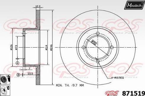 Maxtech 871519.6060 - Brake Disc autospares.lv