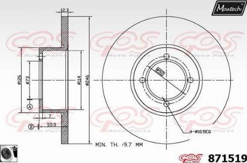 Maxtech 871519.0060 - Brake Disc autospares.lv