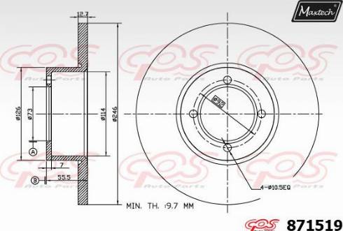 Maxtech 871519.0000 - Brake Disc autospares.lv