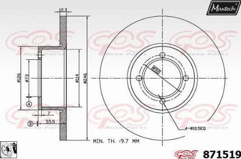 Maxtech 871519.0080 - Brake Disc autospares.lv