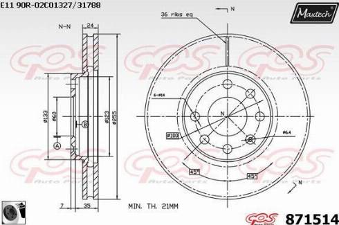 Maxtech 871514.0060 - Brake Disc autospares.lv