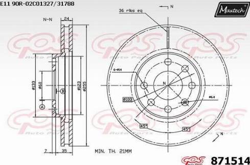 Maxtech 871514.0000 - Brake Disc autospares.lv