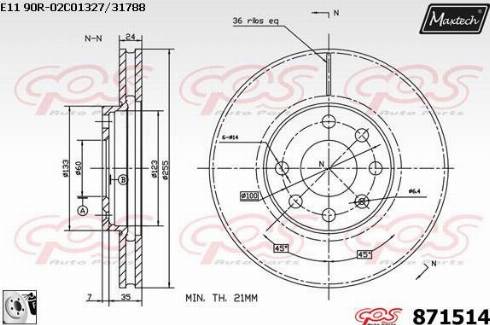 Maxtech 871514.0080 - Brake Disc autospares.lv