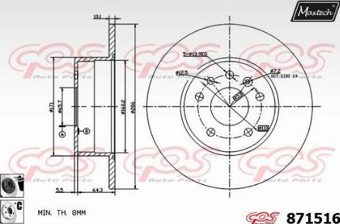 Maxtech 871516.6060 - Brake Disc autospares.lv