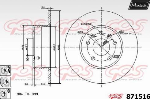 Maxtech 871516.6880 - Brake Disc autospares.lv