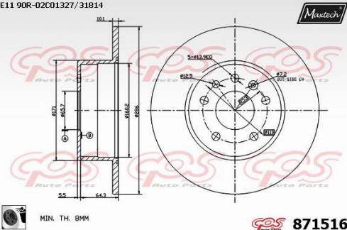 Maxtech 871516.0060 - Brake Disc autospares.lv