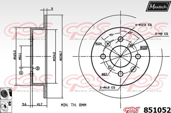 Maxtech 871516 - Brake Disc autospares.lv