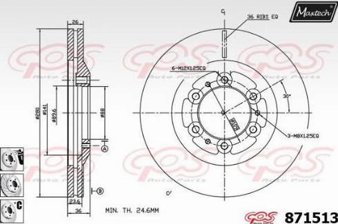 Maxtech 871513.6980 - Brake Disc autospares.lv