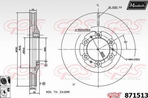 Maxtech 871513.6060 - Brake Disc autospares.lv