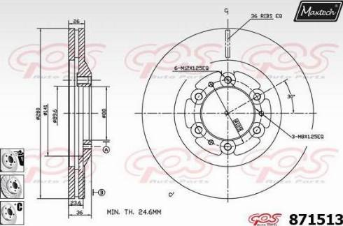 Maxtech 871513.6880 - Brake Disc autospares.lv