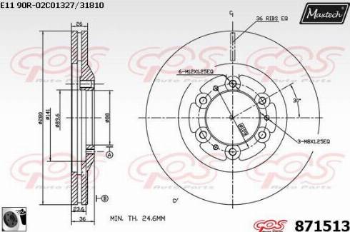 Maxtech 871513.0060 - Brake Disc autospares.lv