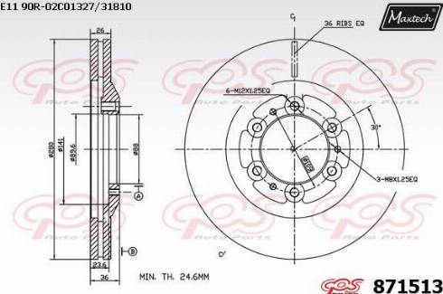 Maxtech 871513.0000 - Brake Disc autospares.lv