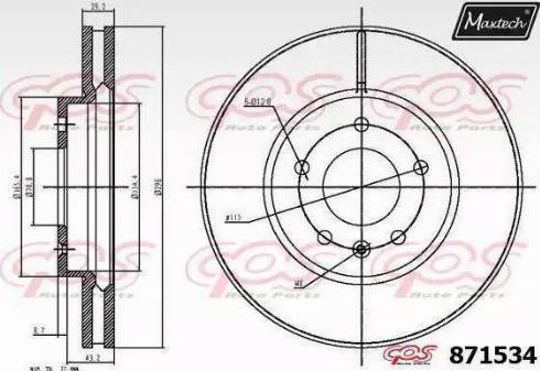 Maxtech 871534.6880 - Brake Disc autospares.lv