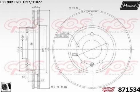 Maxtech 871534.0060 - Brake Disc autospares.lv